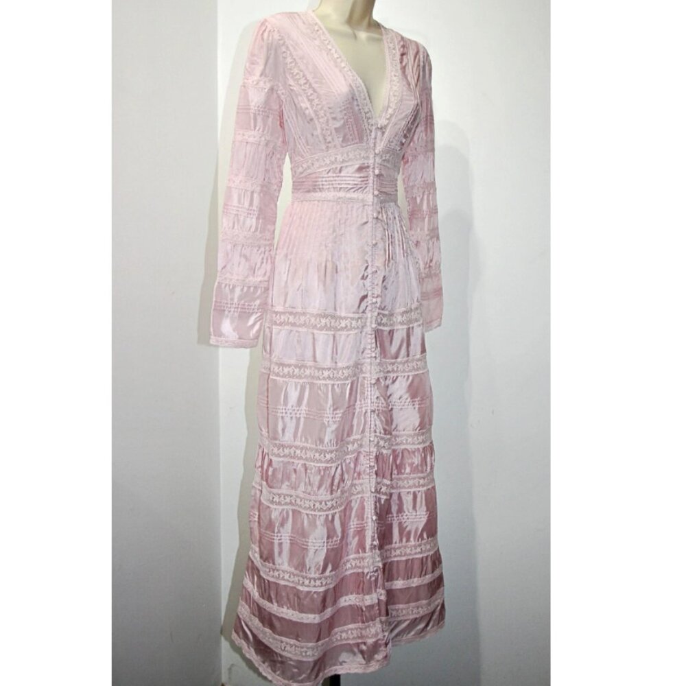 LoveShackFancy Ellitia Victorian Lace Buttoned Maxi Dress in Light Lilac 2  $695 - Picture 12 of 16